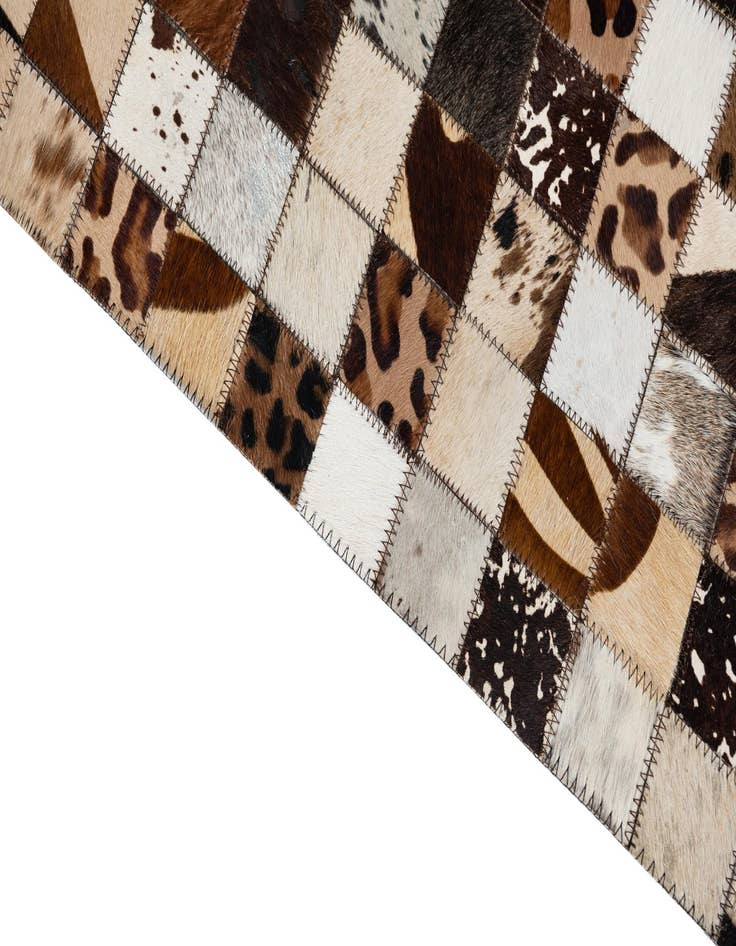 Detail image of  5' 2 x 8' 1 Cowhide Leather Rug