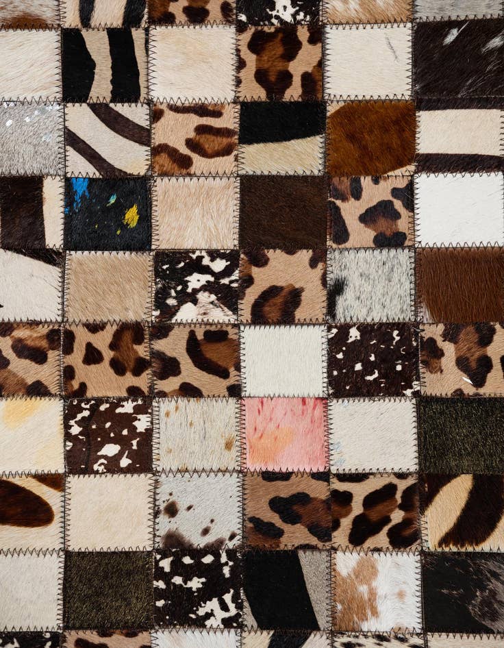 Detail image of  5' 2 x 8' 1 Cowhide Leather Rug