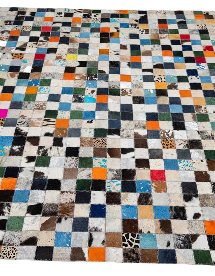 Detail image of  5' 1 x 8' Cowhide Leather Rug