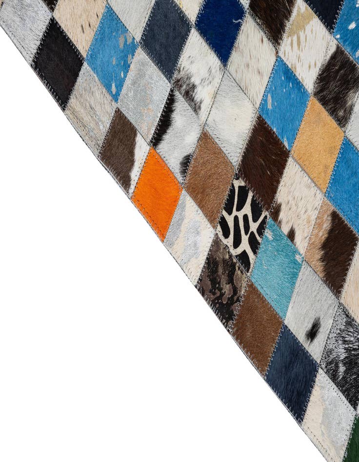 Detail image of  5' 1 x 8' Cowhide Leather Rug