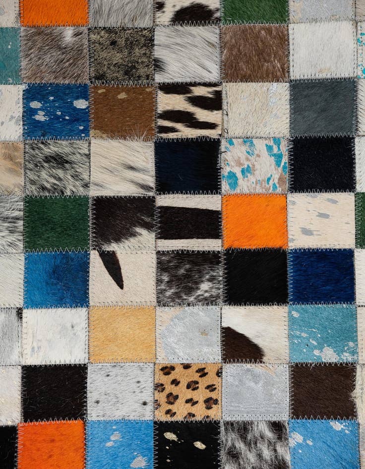 Detail image of  5' 1 x 8' Cowhide Leather Rug