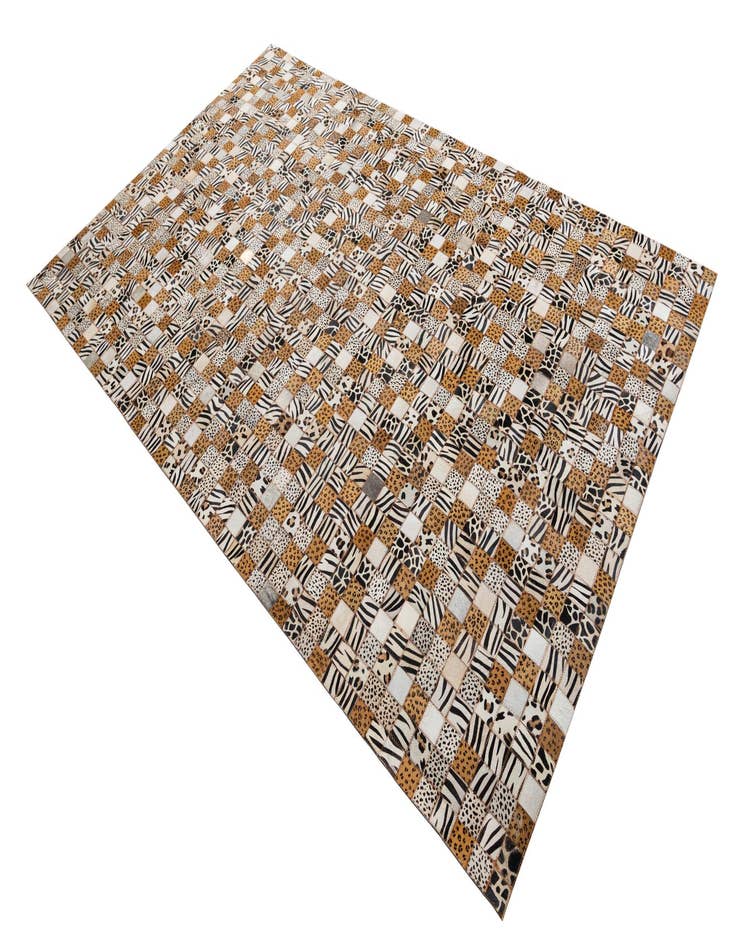 Detail image of  5' 1 x 8' 1 Cowhide Leather Rug