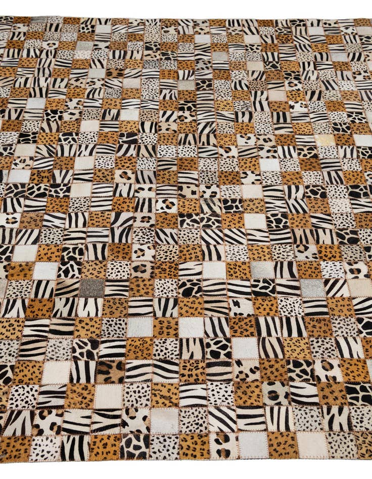 Detail image of  5' 1 x 8' 1 Cowhide Leather Rug