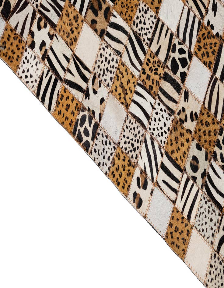 Detail image of  5' 1 x 8' 1 Cowhide Leather Rug