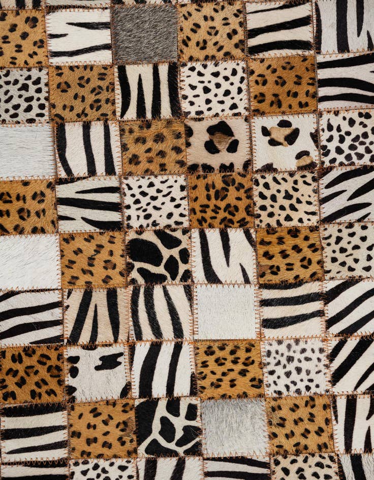 Detail image of  5' 1 x 8' 1 Cowhide Leather Rug