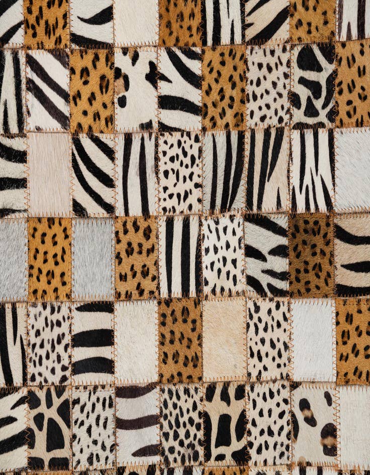 Detail image of  5' 1 x 8' 1 Cowhide Leather Rug