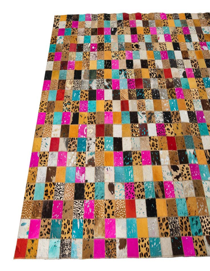 Detail image of  5' 1 x 8' Cowhide Leather Rug