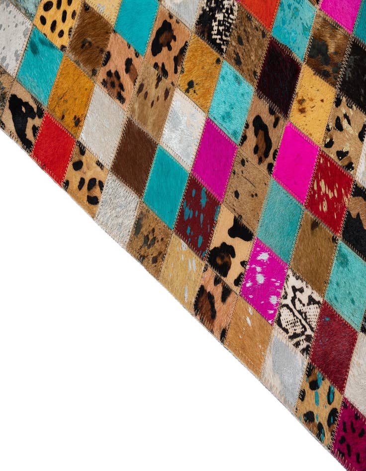 Detail image of  5' 1 x 8' Cowhide Leather Rug