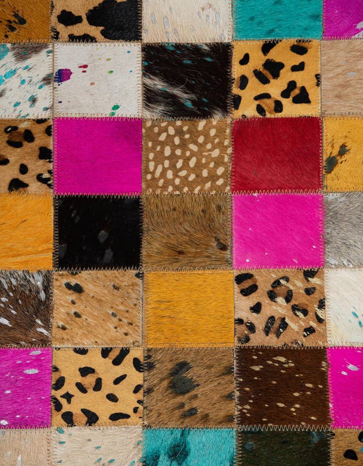 Detail image of  5' 1 x 8' Cowhide Leather Rug