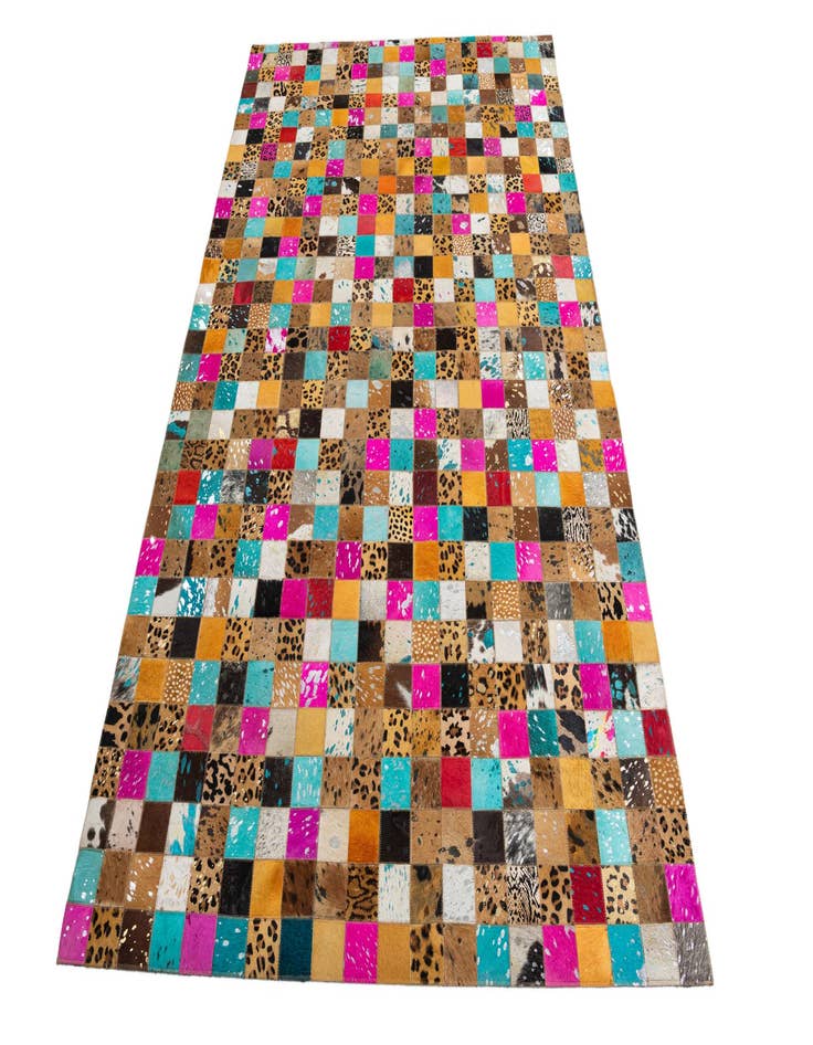 Detail image of  5' 1 x 8' 1 Cowhide Leather Rug