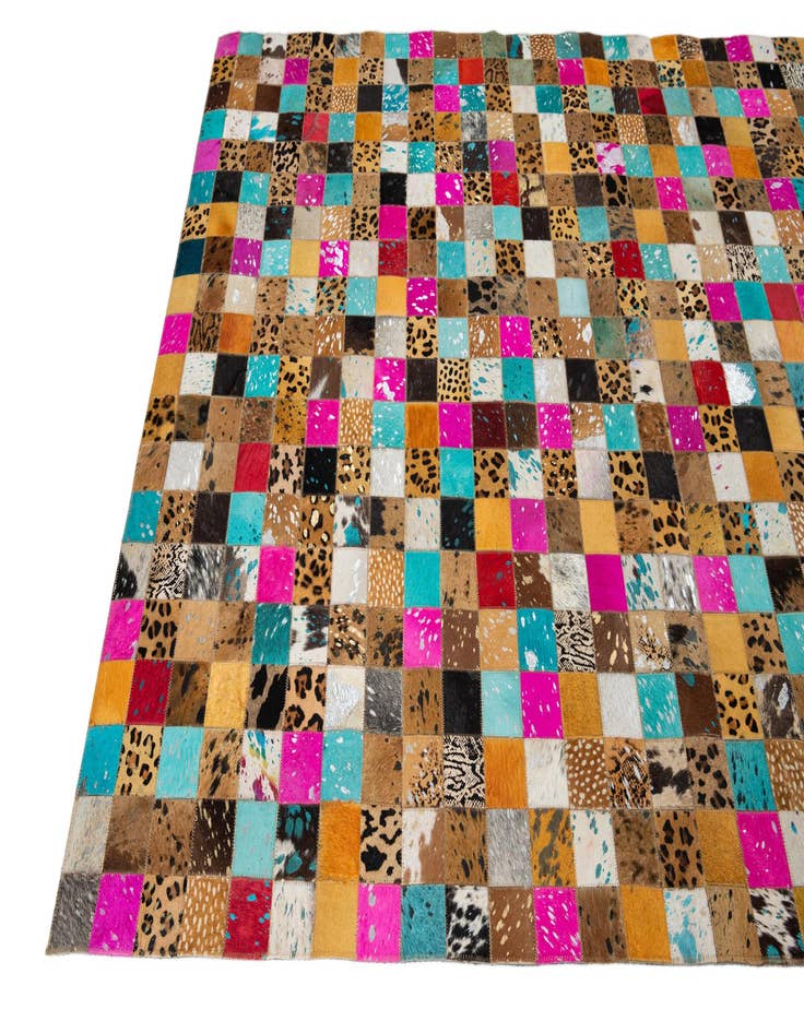 Detail image of  5' 1 x 8' 1 Cowhide Leather Rug