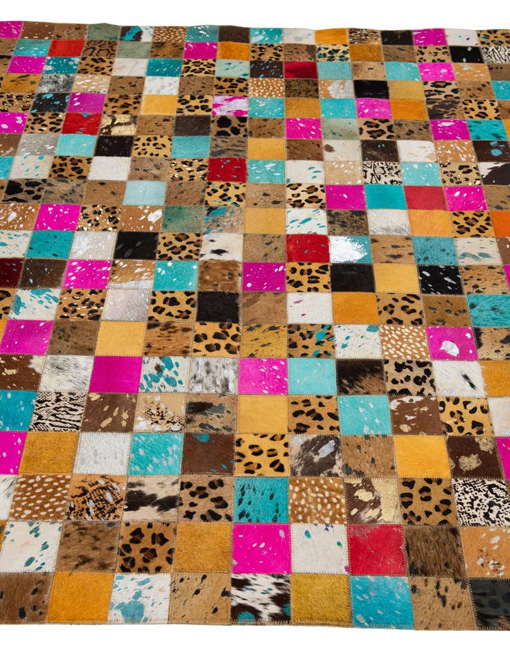 Detail image of  5' 1 x 8' 1 Cowhide Leather Rug