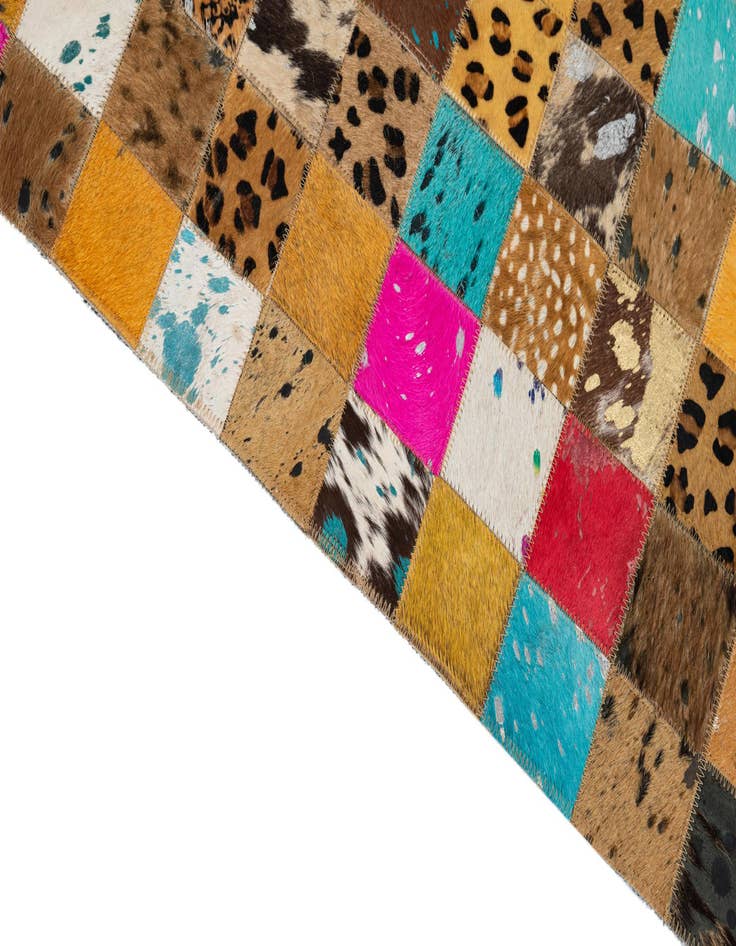 Detail image of  5' 1 x 8' 1 Cowhide Leather Rug