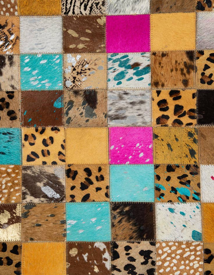 Detail image of  5' 1 x 8' 1 Cowhide Leather Rug