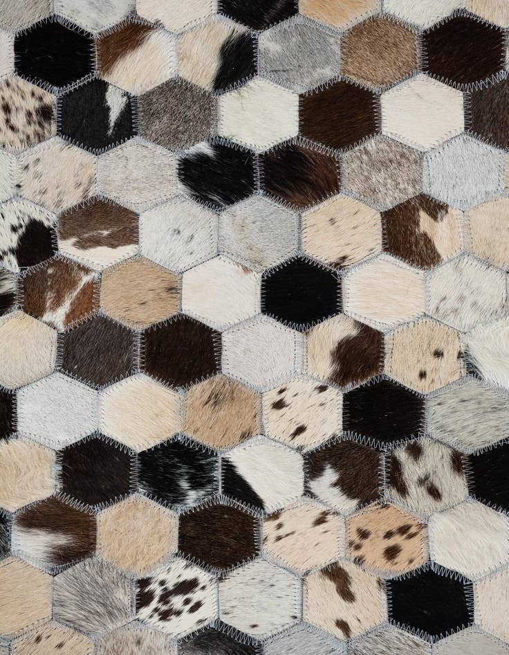 Detail image of  5' 1 x 8' Cowhide Leather Rug