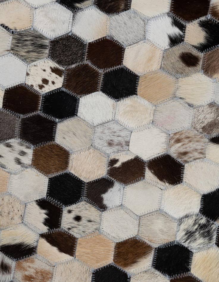 Detail image of  5' 1 x 8' Cowhide Leather Rug