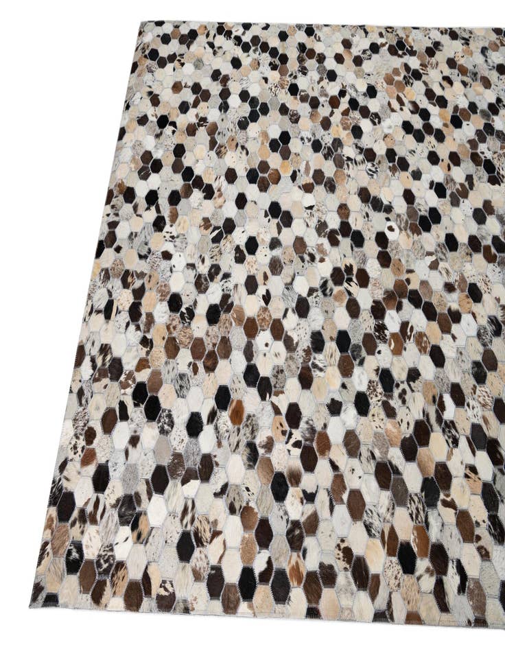 Detail image of  5' 1 x 7' 10 Cowhide Leather Rug