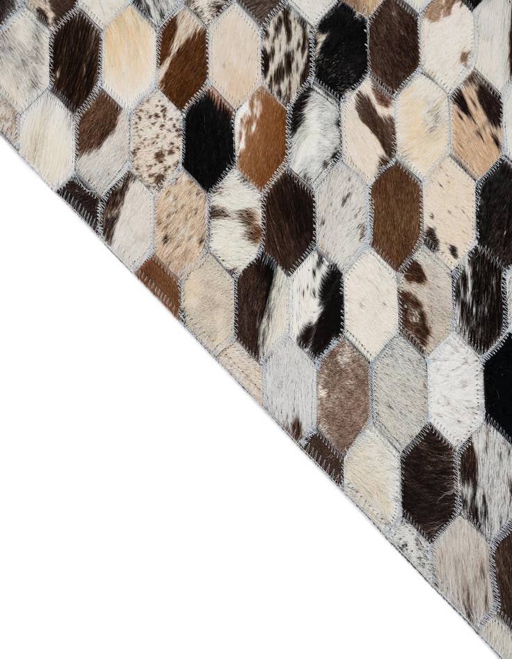 Detail image of  5' 1 x 7' 10 Cowhide Leather Rug