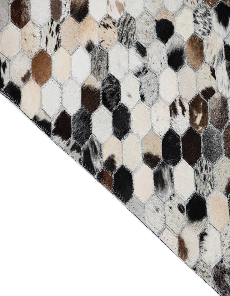 Detail image of  5' 1 x 8' Cowhide Leather Rug