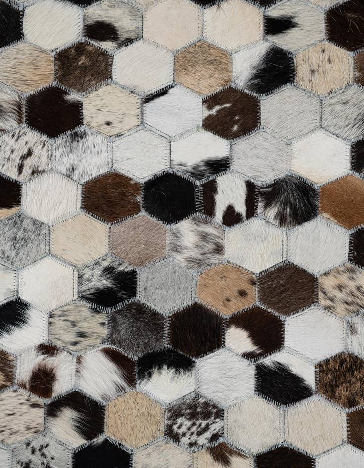 Detail image of  5' 1 x 8' Cowhide Leather Rug