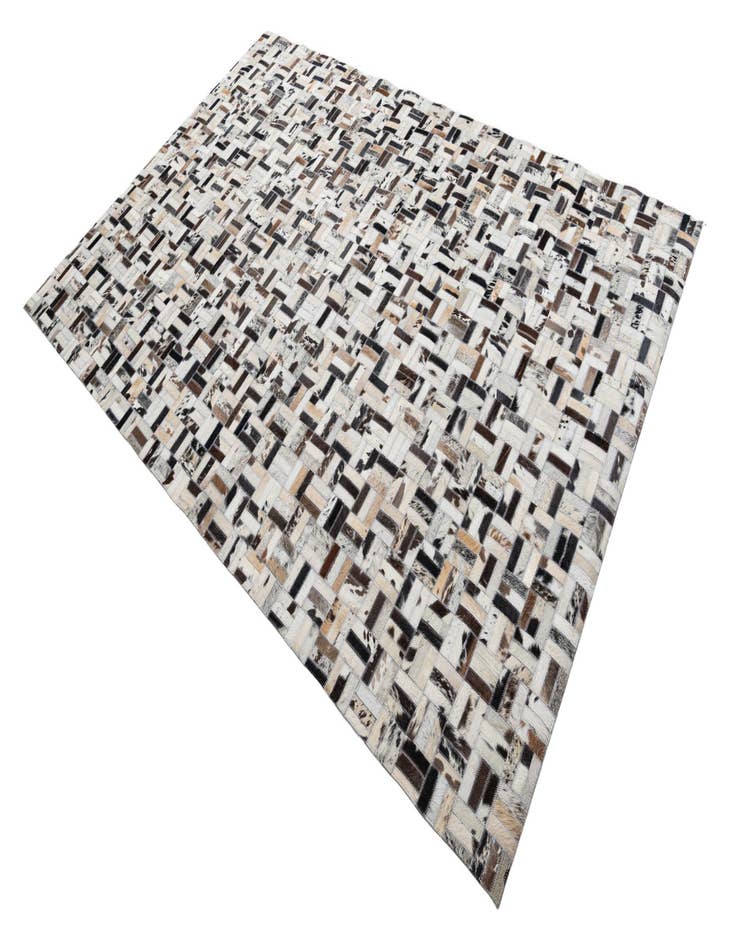 Detail image of  5' 3 x 7' 10 Cowhide Leather Rug