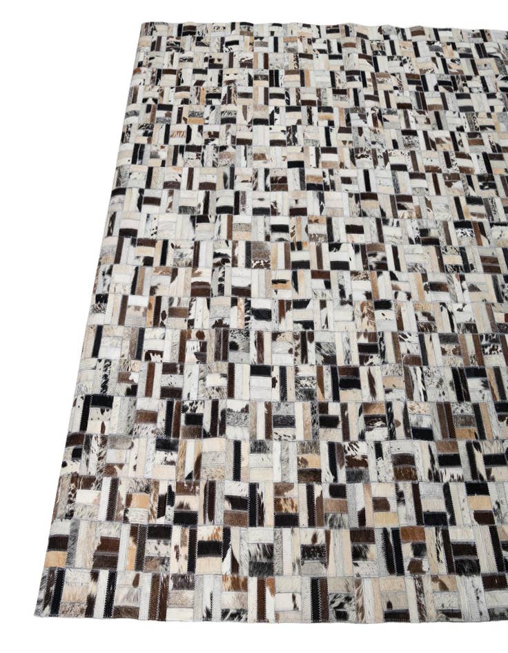 Detail image of  5' 3 x 7' 10 Cowhide Leather Rug