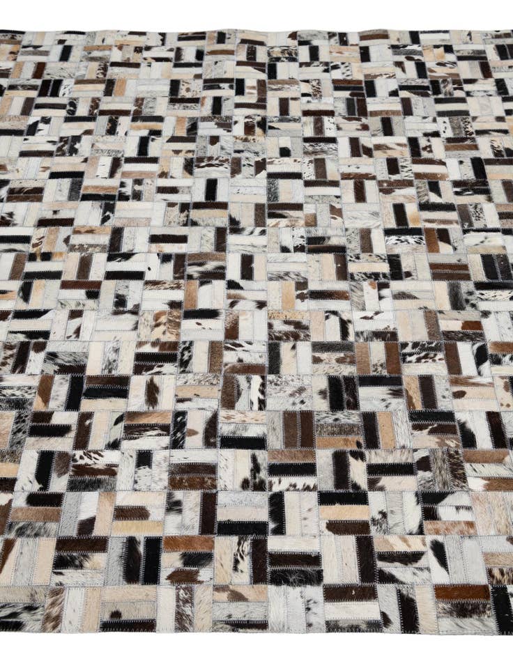Detail image of  5' 3 x 7' 10 Cowhide Leather Rug