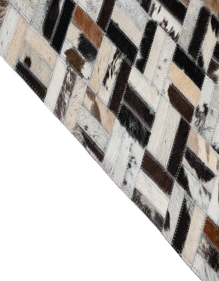Detail image of  5' 3 x 7' 10 Cowhide Leather Rug