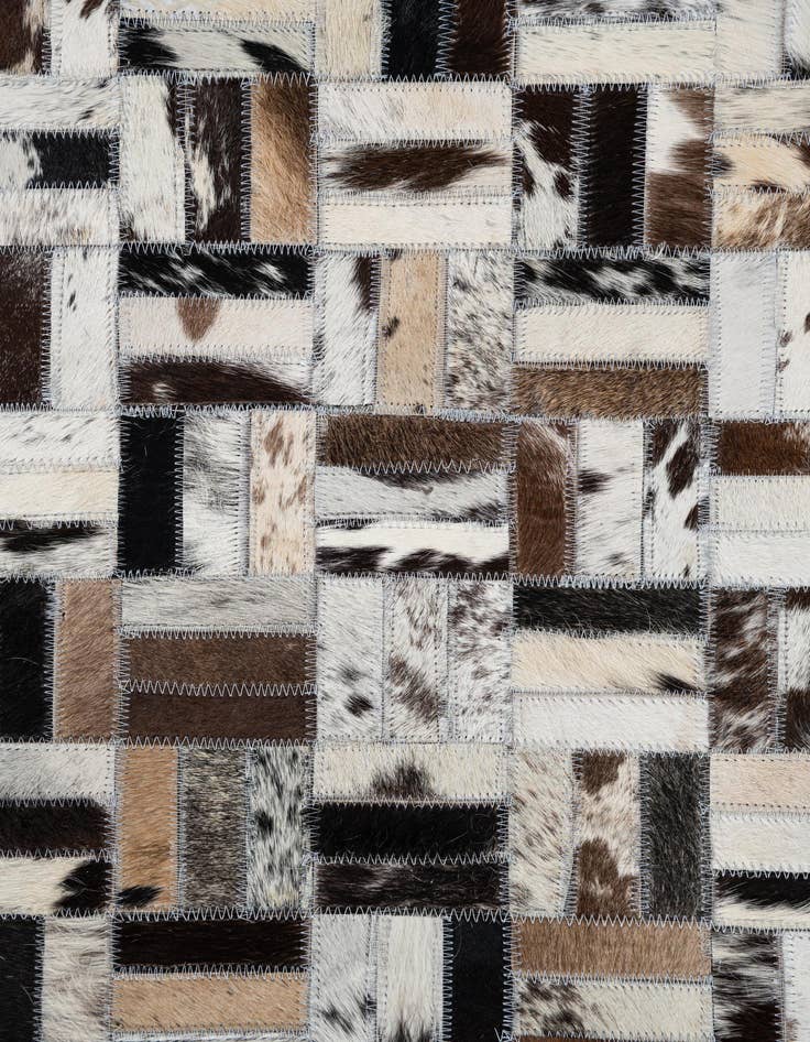 Detail image of  5' 3 x 7' 10 Cowhide Leather Rug
