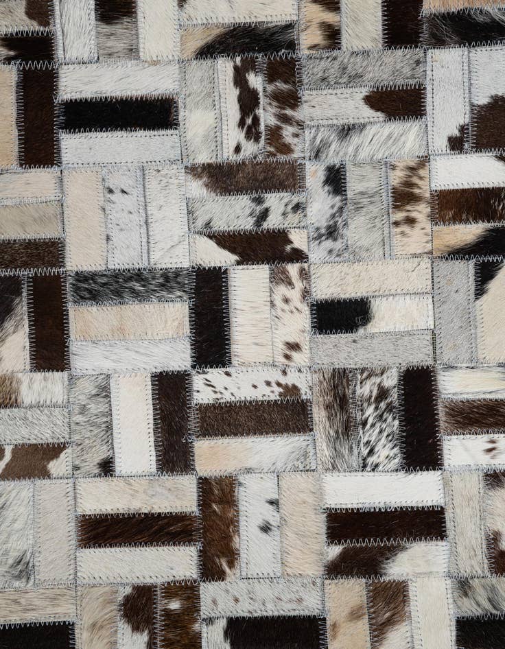 Detail image of  5' 3 x 7' 10 Cowhide Leather Rug