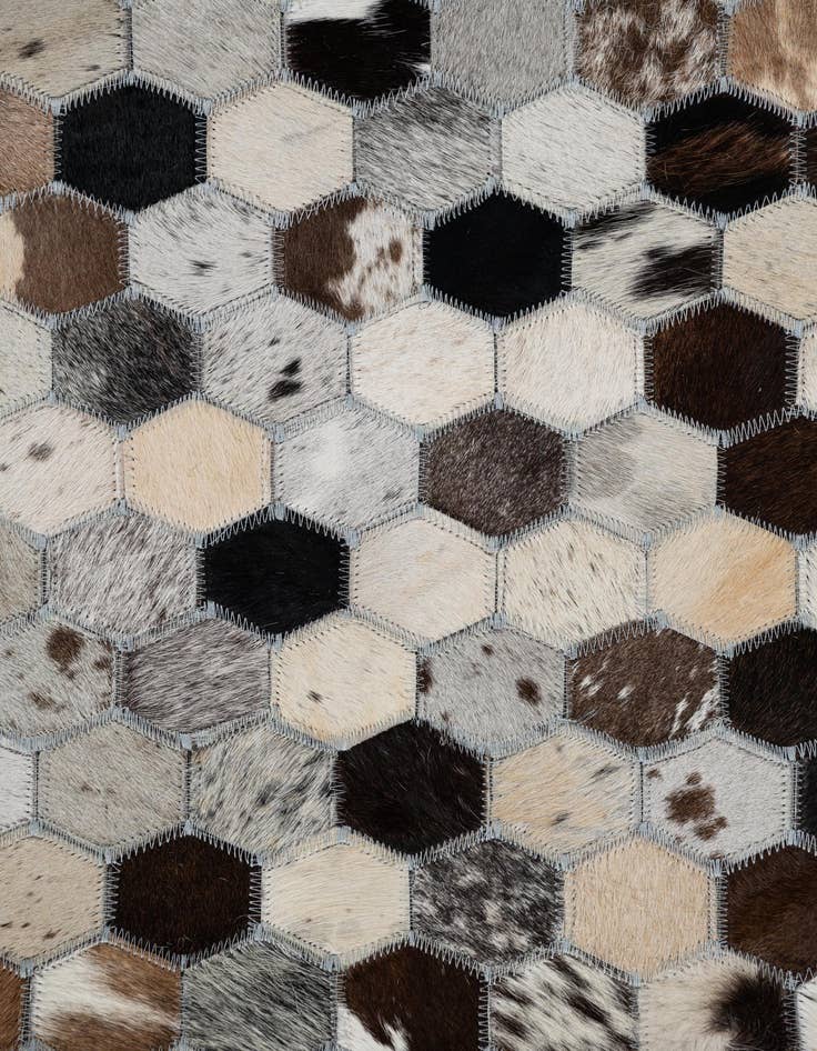 Detail image of  5' 1 x 8' Cowhide Leather Rug