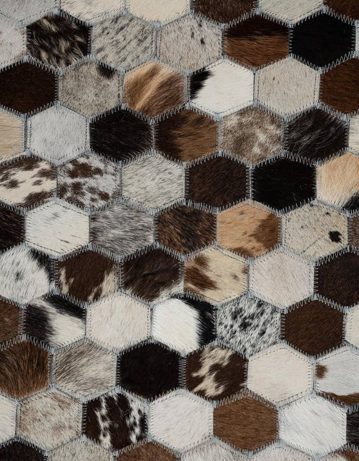 Detail image of  5' 1 x 8' Cowhide Leather Rug