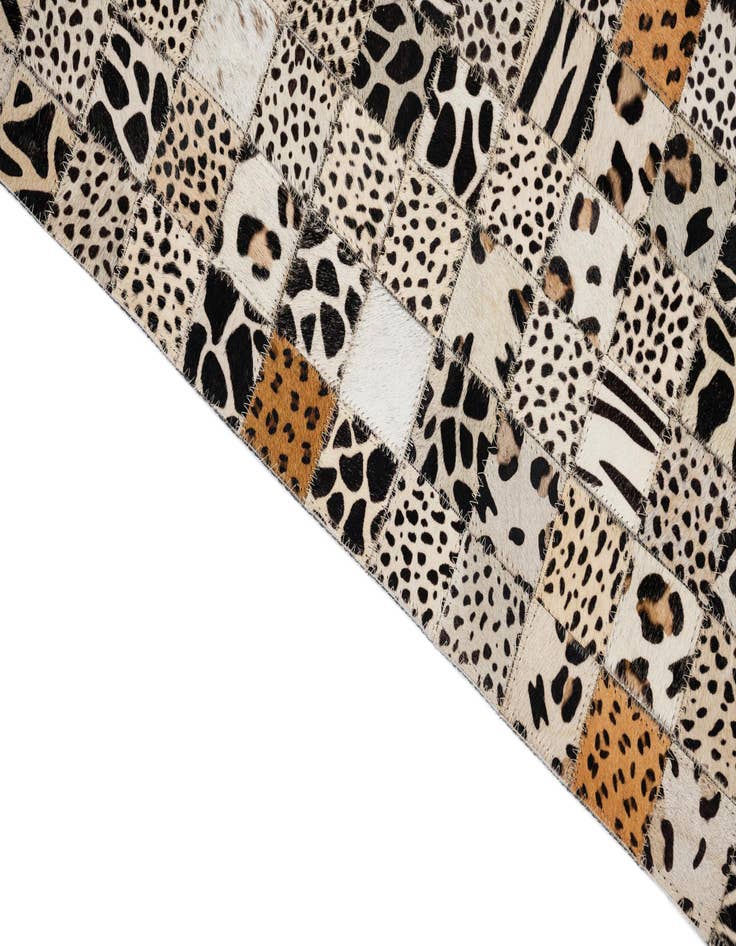 Detail image of  5' 1 x 8' 1 Cowhide Leather Rug