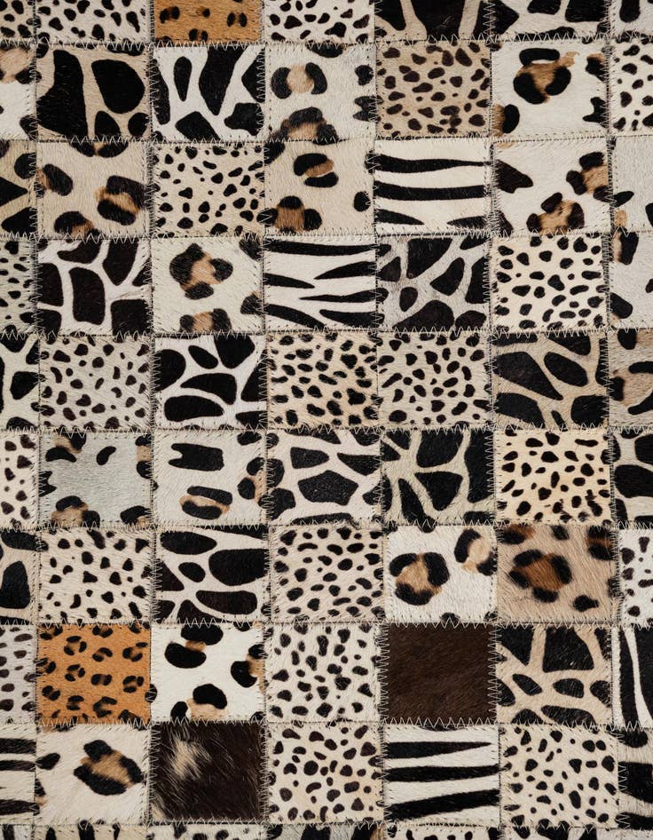 Detail image of  5' 1 x 8' 1 Cowhide Leather Rug