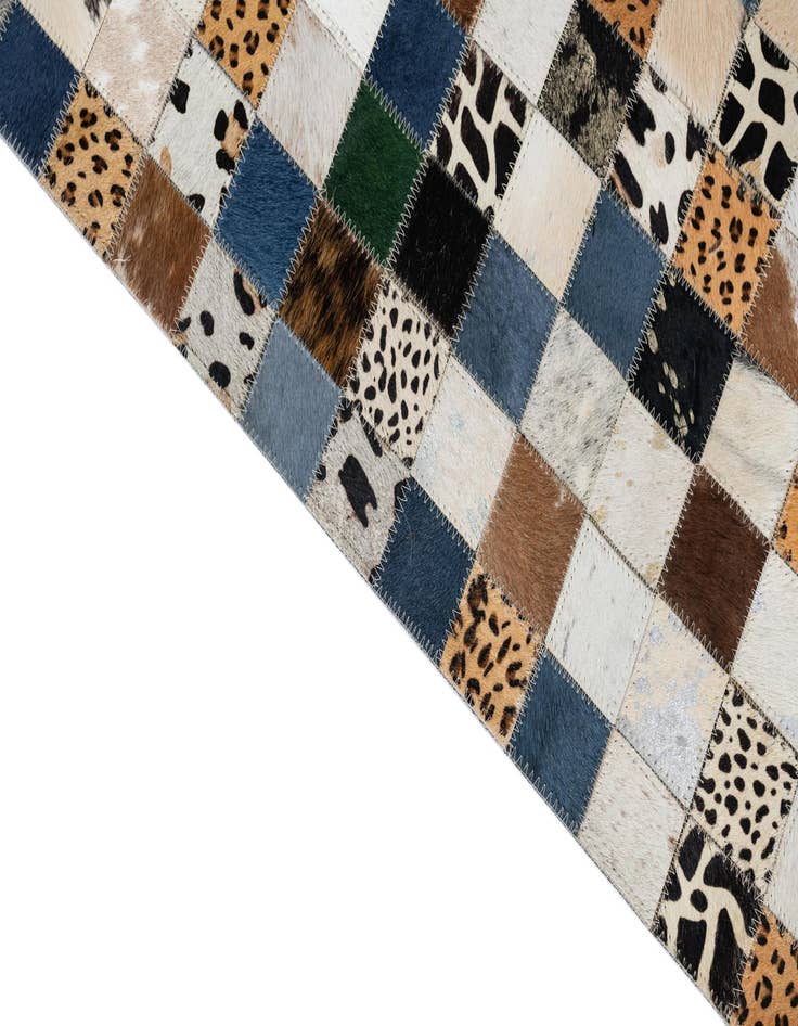 Detail image of  5' x 7' 10 Cowhide Leather Rug