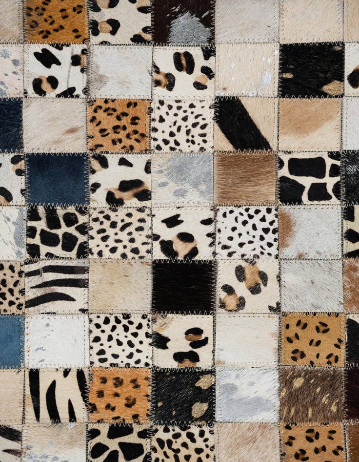 Detail image of  5' x 7' 10 Cowhide Leather Rug