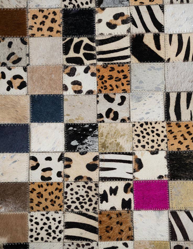 Detail image of  5' x 7' 10 Cowhide Leather Rug