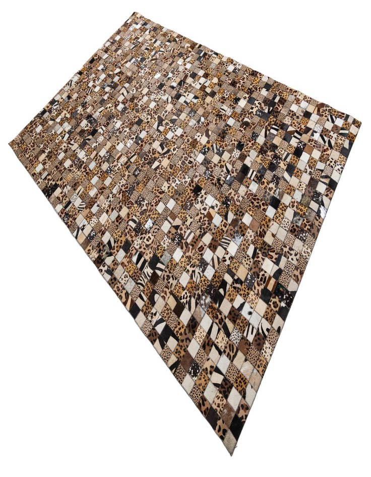 Detail image of  5' 1 x 8' 1 Cowhide Leather Rug