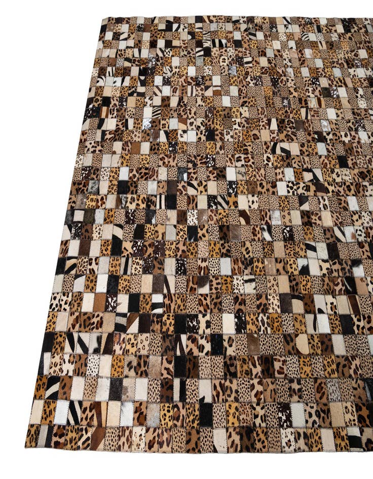 Detail image of  5' 1 x 8' 1 Cowhide Leather Rug