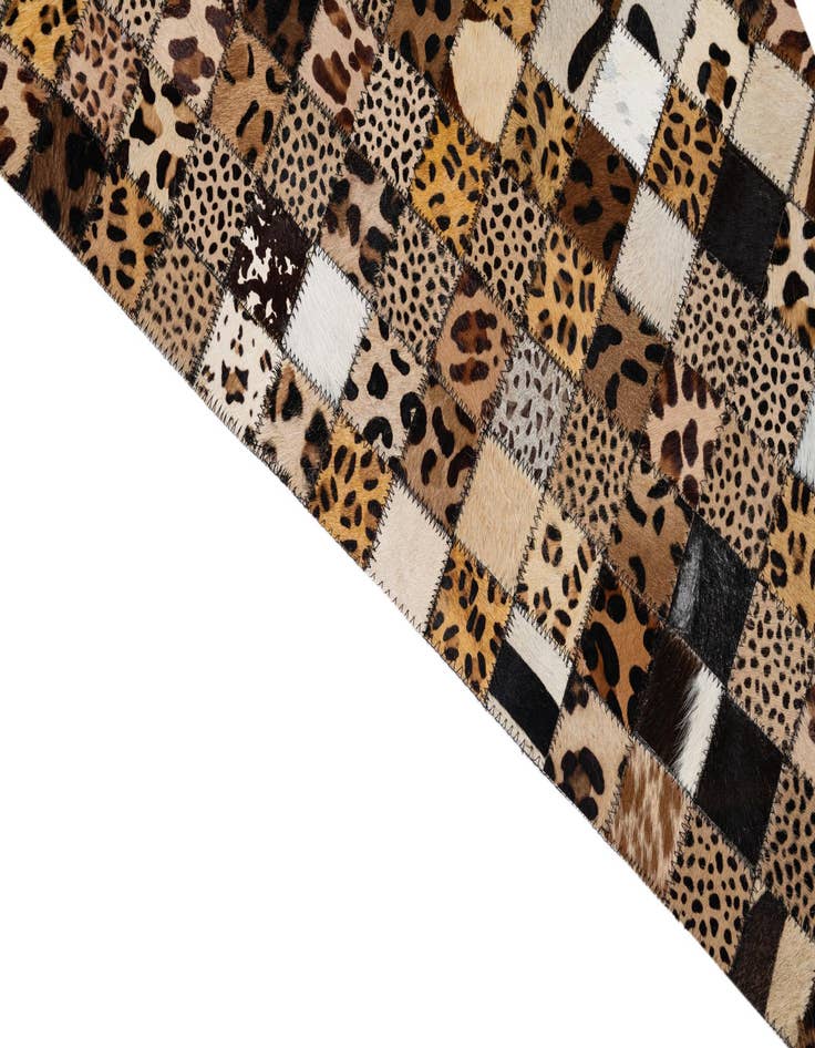 Detail image of  5' 1 x 8' 1 Cowhide Leather Rug