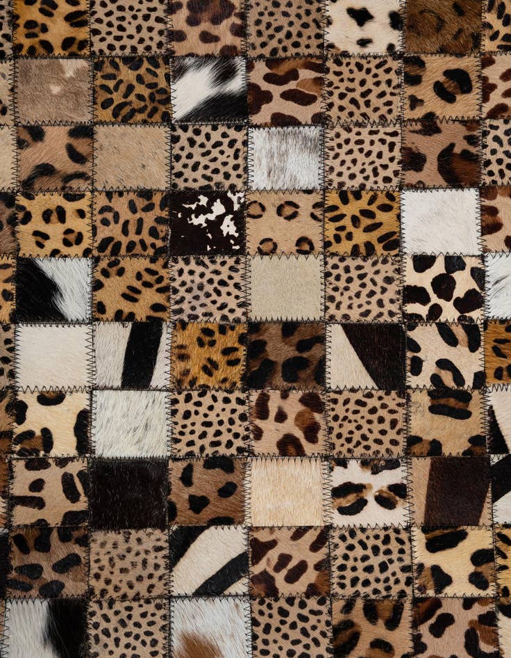 Detail image of  5' 1 x 8' 1 Cowhide Leather Rug