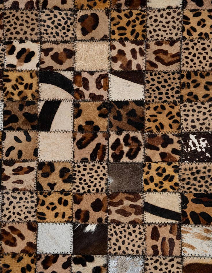 Detail image of  5' 1 x 8' 1 Cowhide Leather Rug