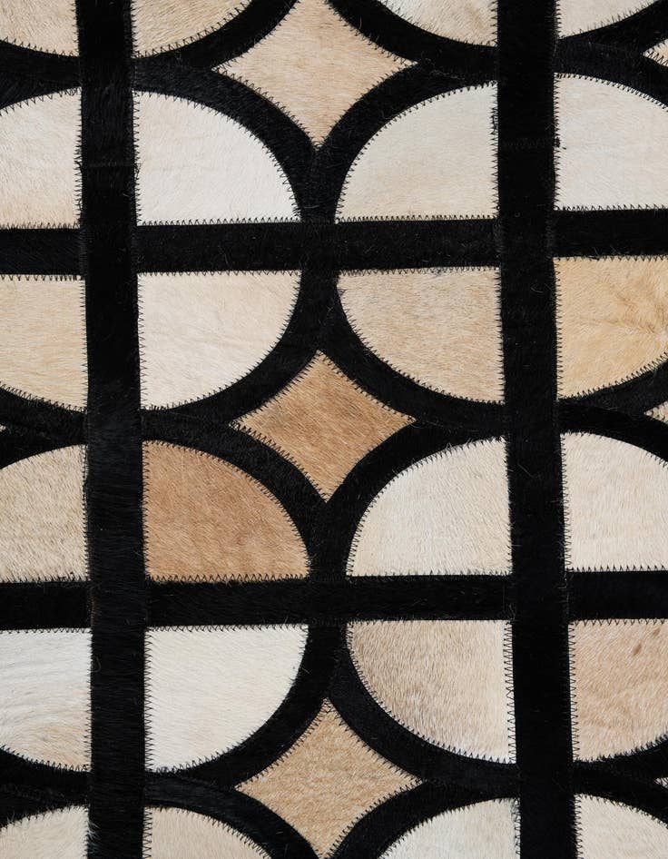 Detail image of  5' 2 x 7' 10 Cowhide Leather Rug