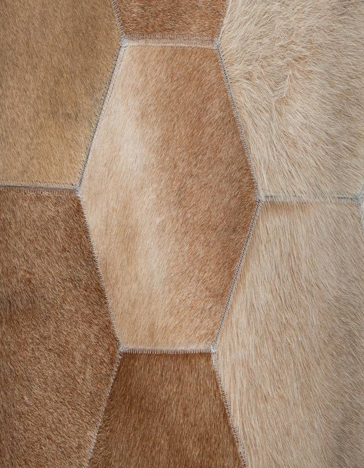Detail image of  4' 10 x 8' Cowhide Leather Rug