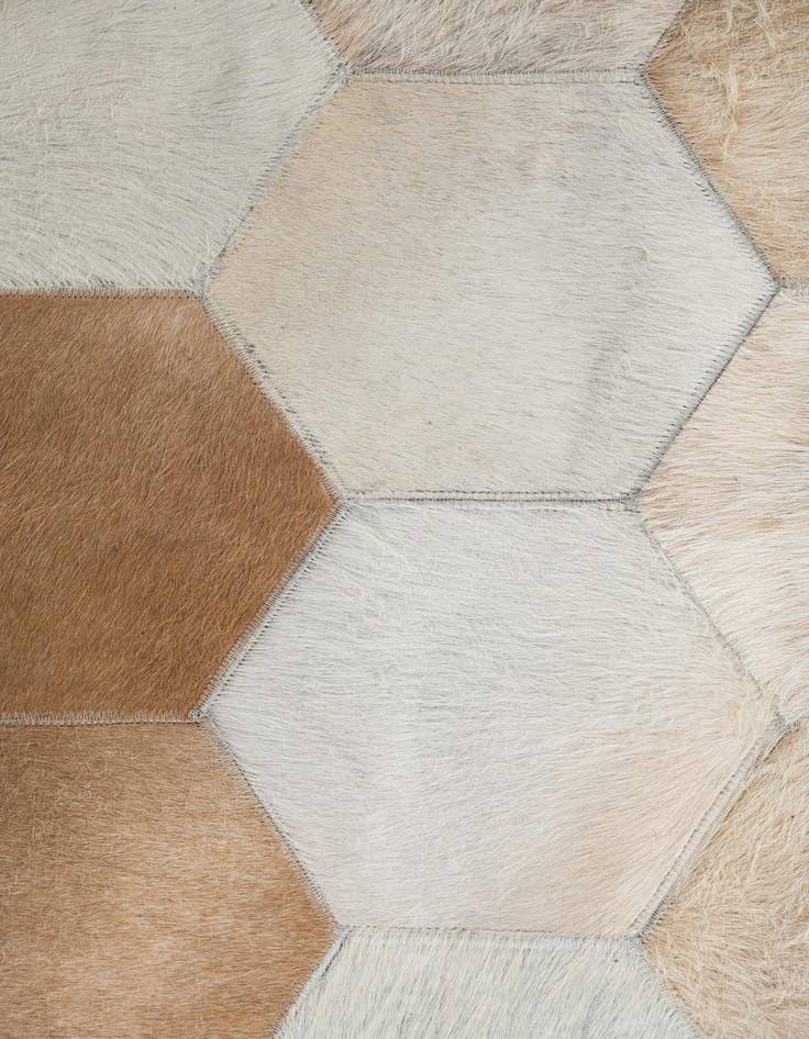 Detail image of  4' 10 x 8' Cowhide Leather Rug