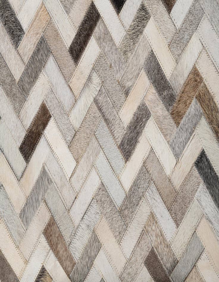 Detail image of  5' 4 x 7' 6 Cowhide Leather Rug