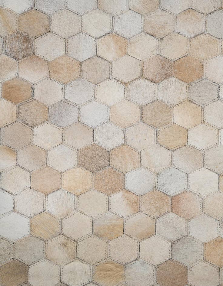 Detail image of  5' 4 x 7' 7 Cowhide Leather Rug