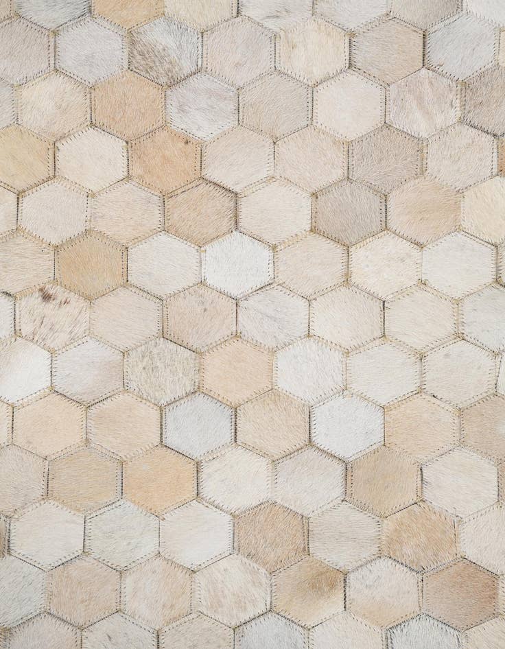 Detail image of  5' 3 x 7' 5 Cowhide Leather Rug