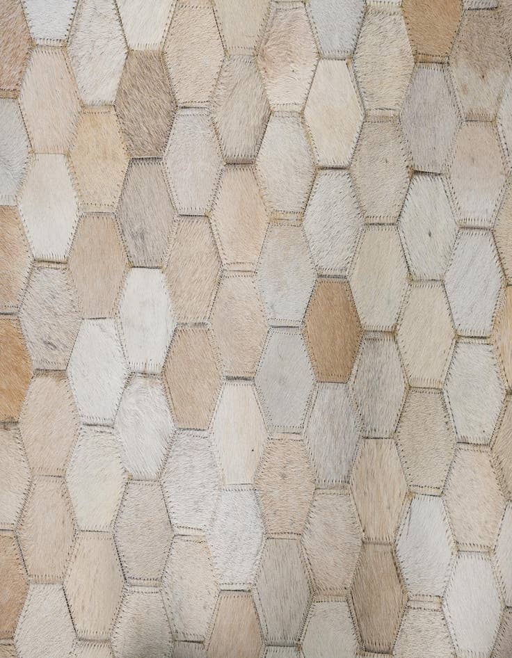 Detail image of  5' 3 x 7' 5 Cowhide Leather Rug