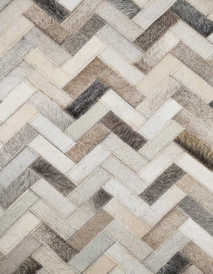 Detail image of  5' 3 x 7' 6 Cowhide Leather Rug